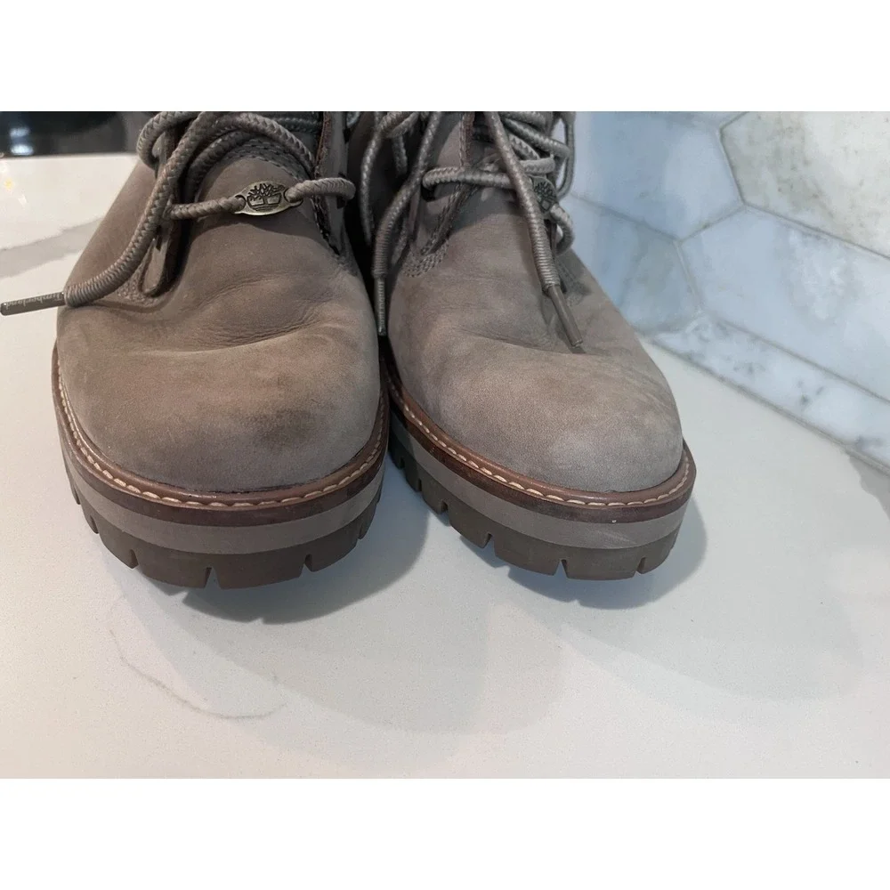 TIMBERLAND Courmayeur Valley 6 Inch Taupe Nubuck Waterproof Boots sz 11 Womens